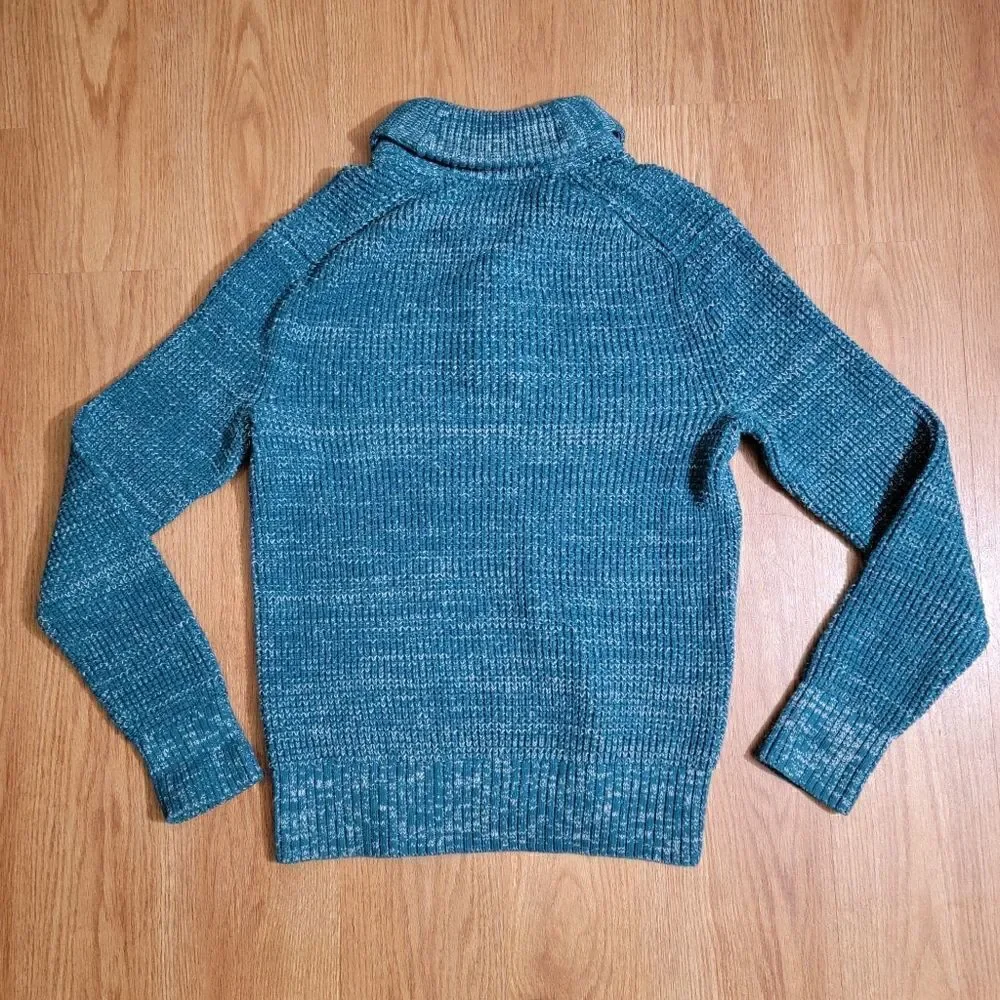 Banana Republic Cowl Neck Men's Button Sweater Heather Green Size Small S